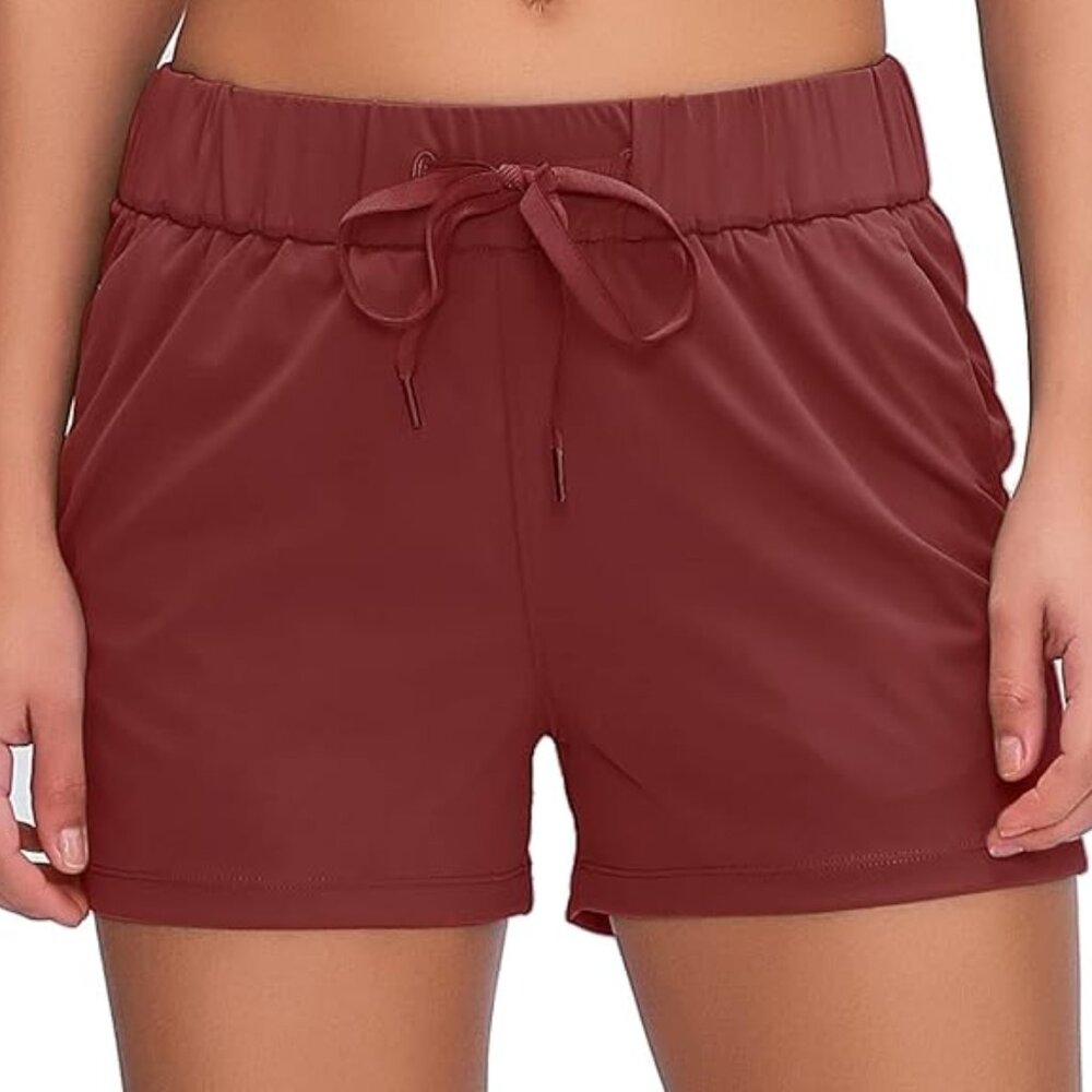 WILLIT Women's Hiking Athletic Yoga Active Workout Running Shorts Sz XL Wine